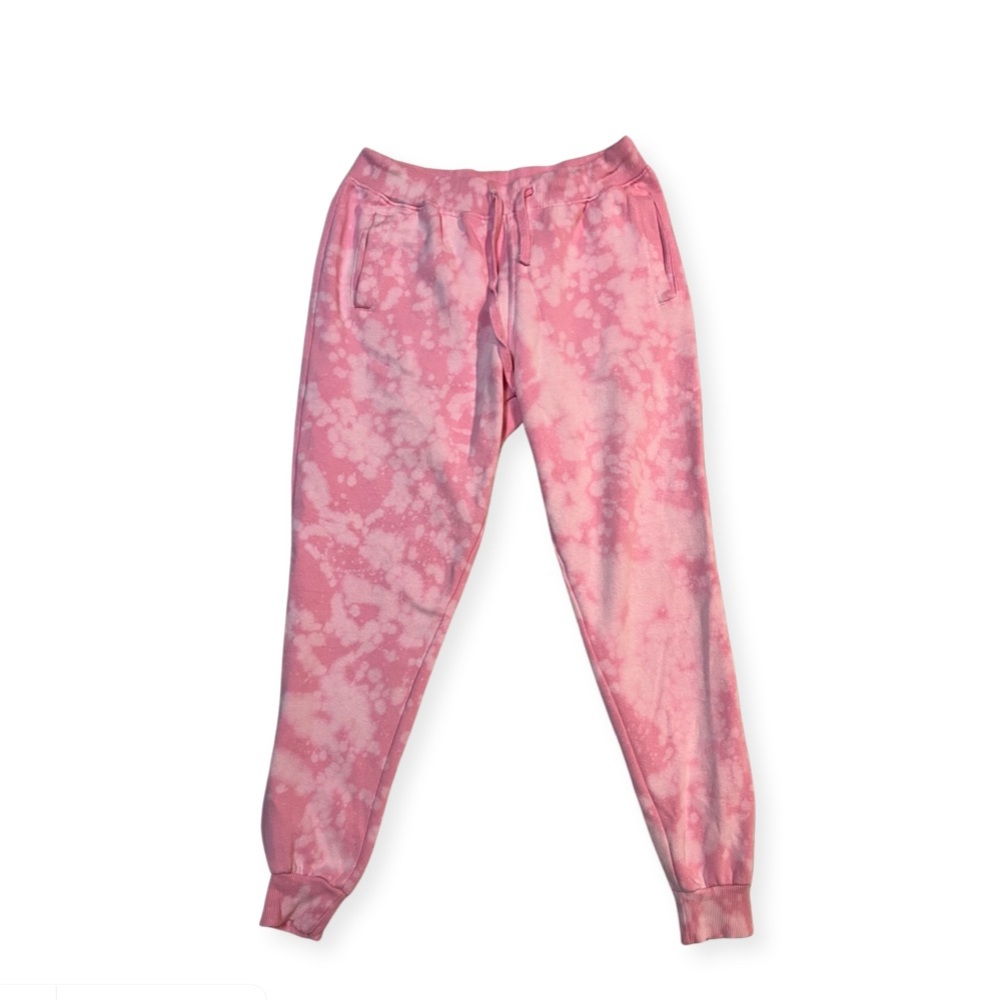 Pink Bleach Dyed Sweat Set